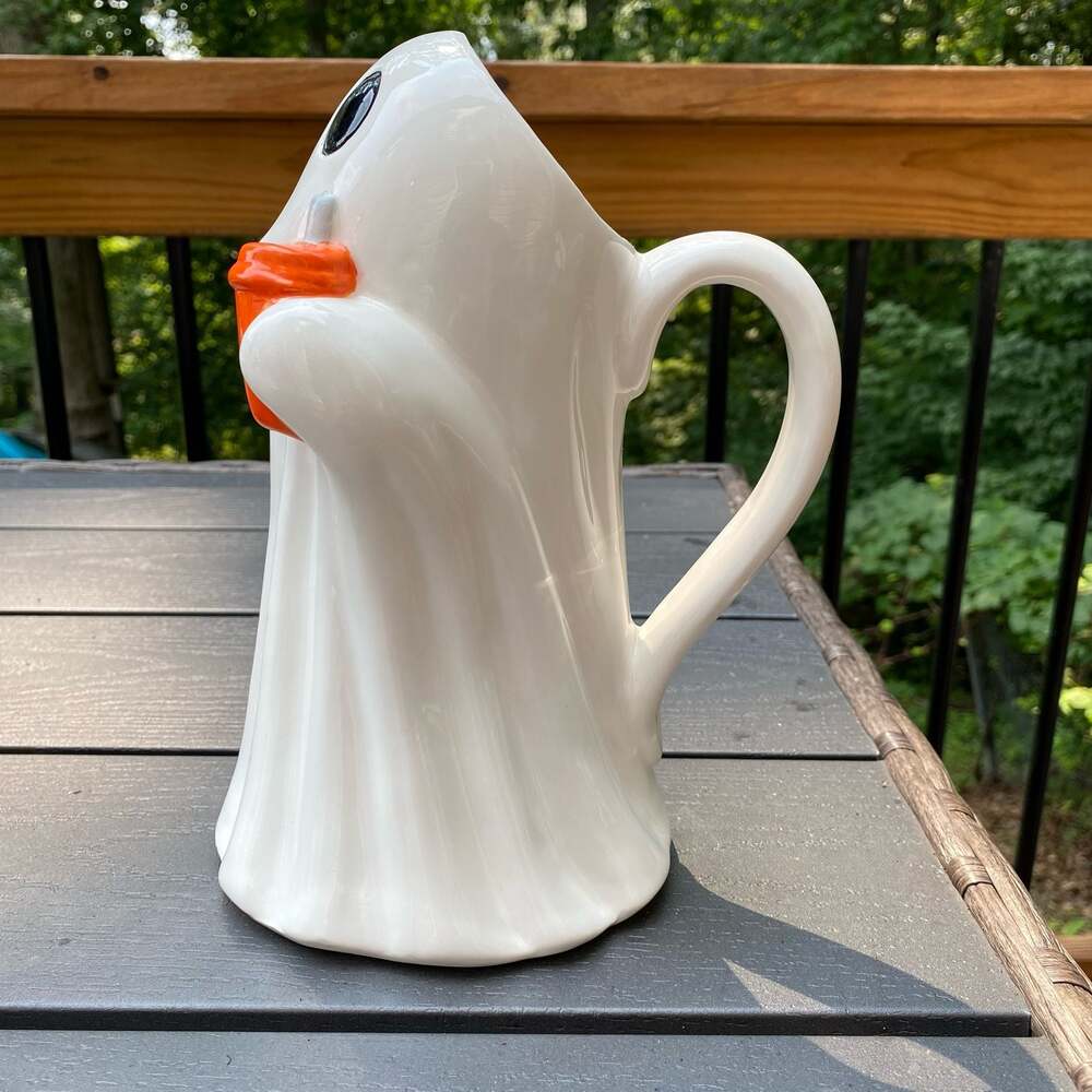 Ceramic Ghost Pitcher holding drink - Halloween Decor New Viral